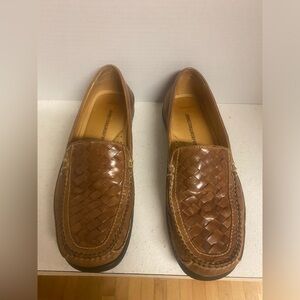 Men’s Johnston and Murphy Brown Leather Sheepskin Loafers Prep/Old Money